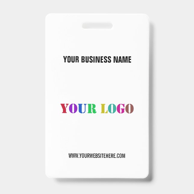 Custom Your Company Logo Text Name Business Badge (Front)