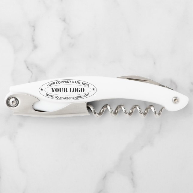 Custom Your Company Logo Text Waiter's Corkscrew (Front)