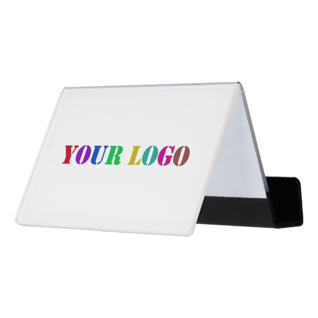 Custom Your Company Logo Your Business Card Holder (Angled Back)