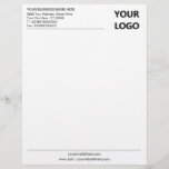 Custom Your Company Office Letterhead with Logo<br><div class="desc">Your Color and Font - Simple Personalized Business Office Letterhead with Your Logo - Add Your Logo - Image / Business Name - Company / Address - Contact Information - Resize and move or remove and add elements / image and text with customization tool. Choose your text / element colors...</div>