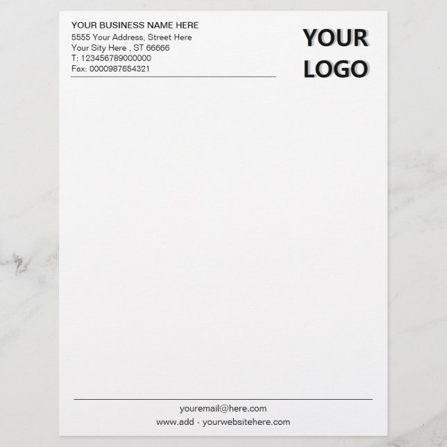 Custom Your Company Office Letterhead with Logo (Front)