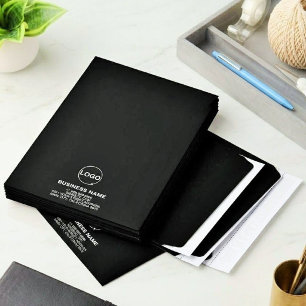 Custom Your Corporate Logo & Modern Black Business Envelope Mailers