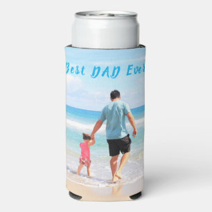 Custom Your Dad Photo Can Cooler Gift with Text