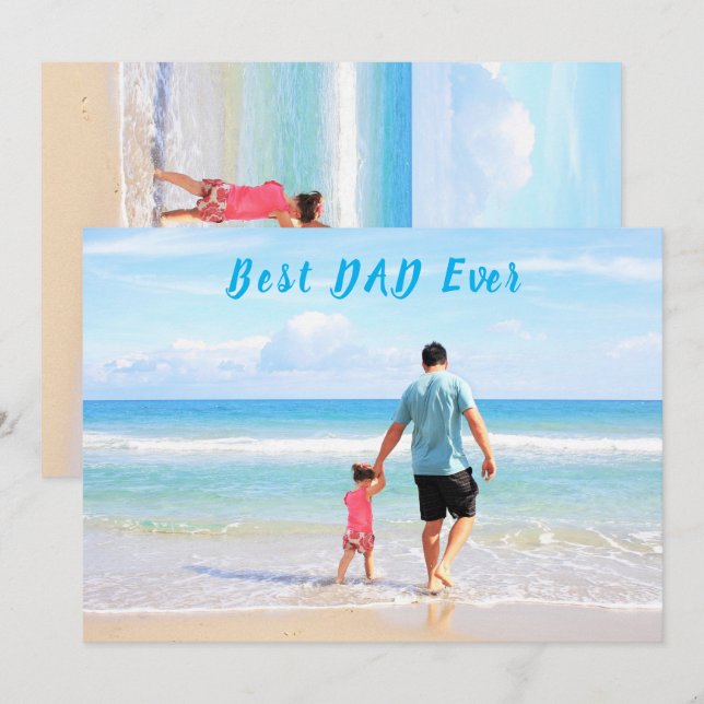 Custom Your Dad Photo Father's Day Card with Text (Front/Back)