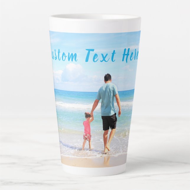 Custom Your Dad Photo Latte Mug Gift with Text (Front)