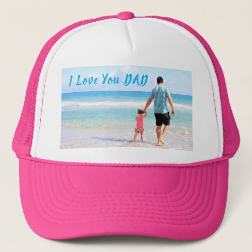 Custom Your Dad Photo Trucker Hat Gift with Text