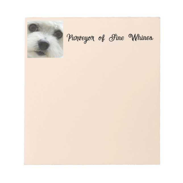 Custom Your Dog / Cat Photo Fine Whines Notepad (Front)