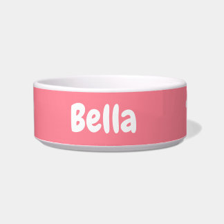 Custom your dog name Personalize pet bowl coral