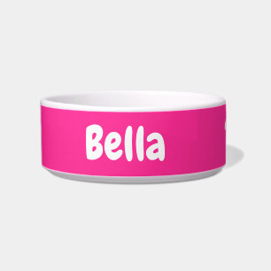 Custom your dog name Personalize pet bowl pink