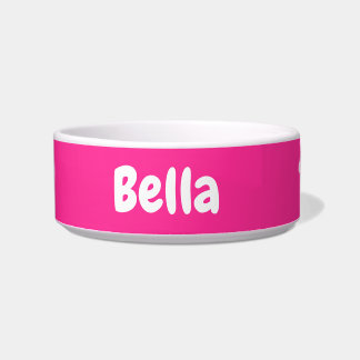Custom your dog name Personalize pet bowl pink