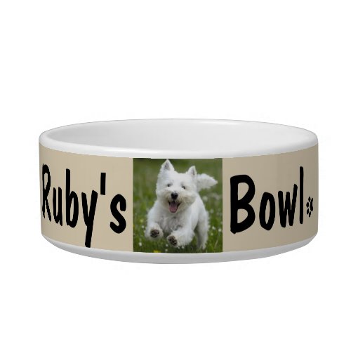 Custom Your Dogs Photo  Name Personalize Bowl