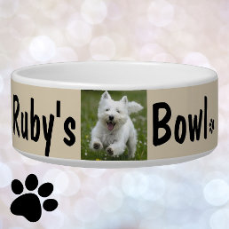 Custom Your Dog&#39;s Photo &amp; Name Personalize Bowl