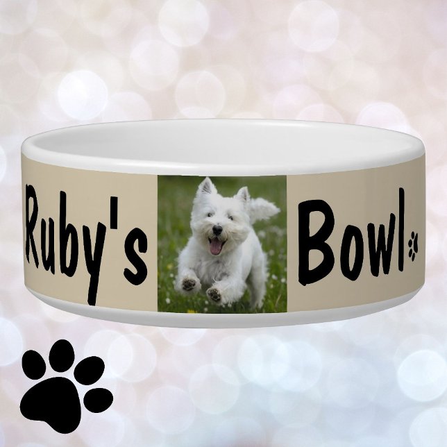 Custom Your Dog's Photo & Name Personalize Bowl (Creator Uploaded)