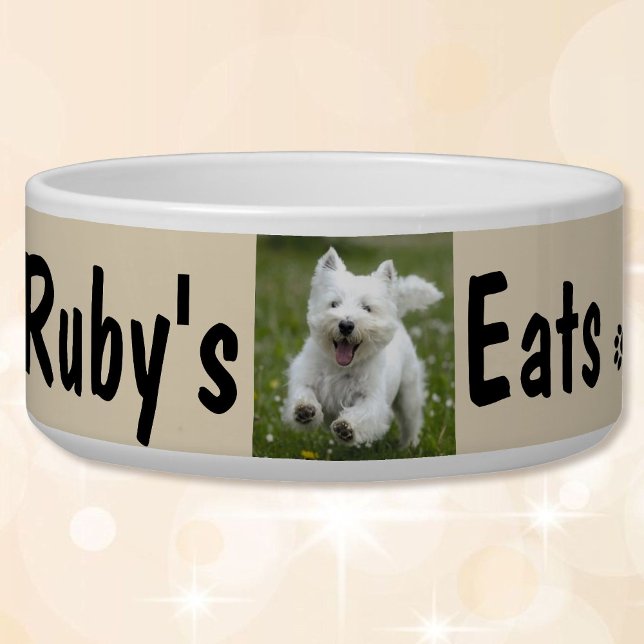 Custom Your Dog's Photo & Name Personalize Bowl (Creator Uploaded)