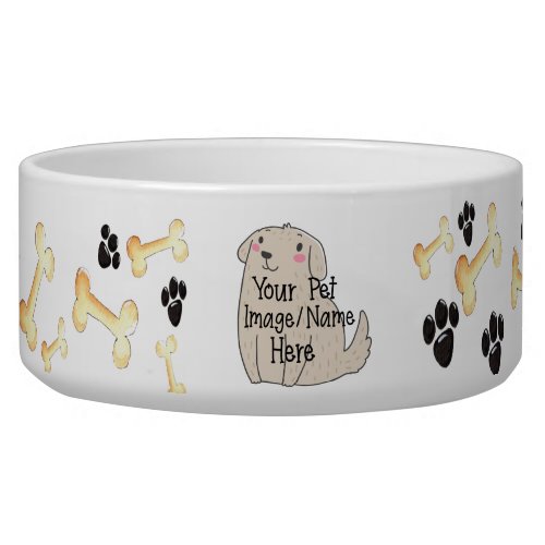Custom Your Dogs Photo  Name Personalize Bowl 