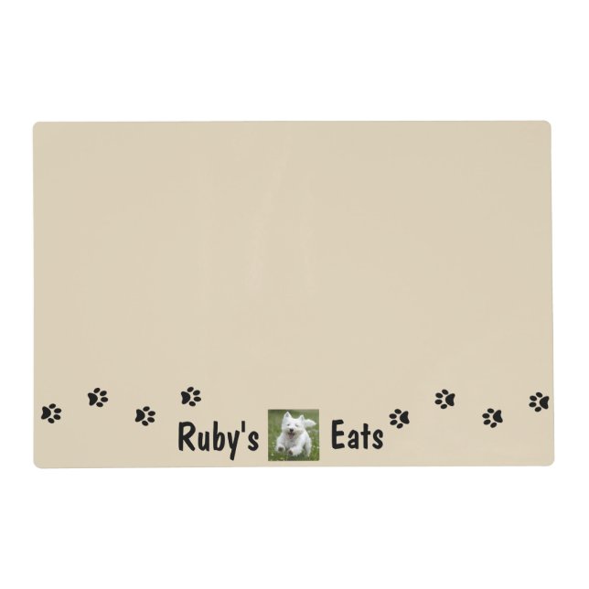 Custom Your Dog's Photo & Name Personalize Placemat (Front)
