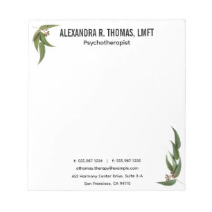 Custom Your Eucalyptus Psychotherapist Notepad