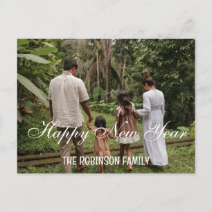custom your family name and photo  Happy New Year  Holiday Postcard