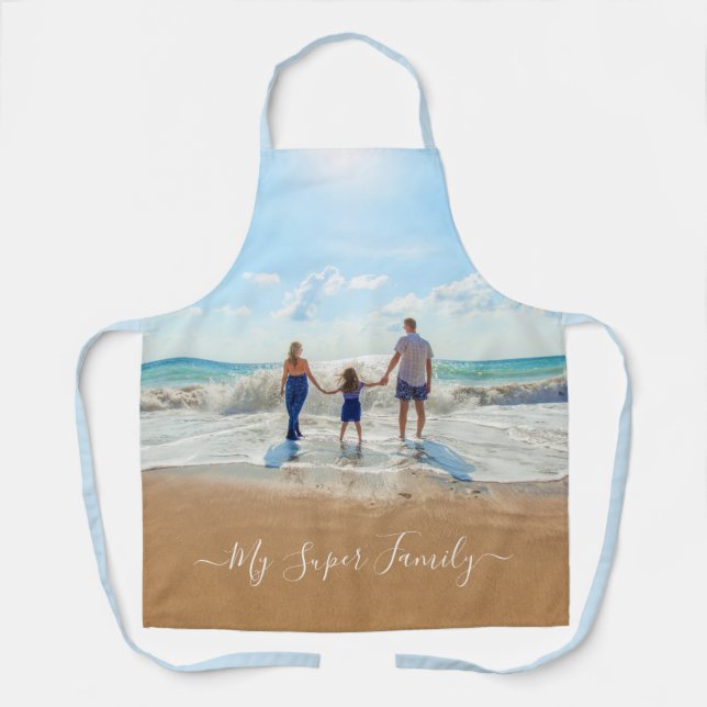Custom Your Family Photo Apron Gift with Text (Front)