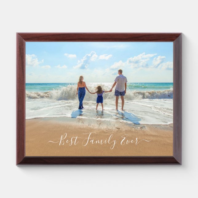 Custom Your Family Photo Award Plaque with Text (Horizontal)