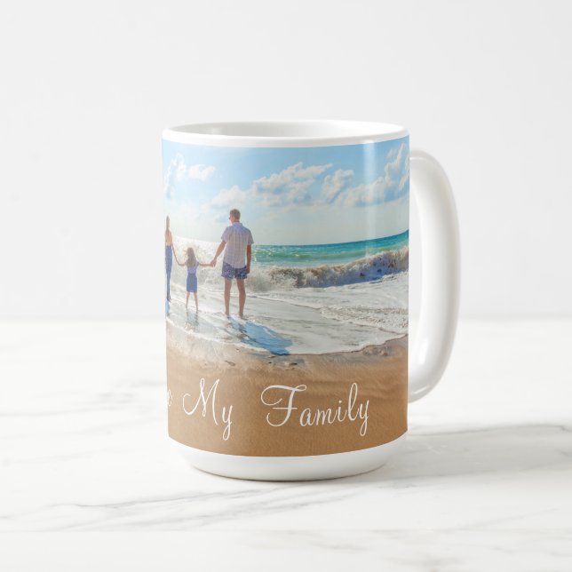Custom Your Family Photo Coffee Mug with Text (Front Right)