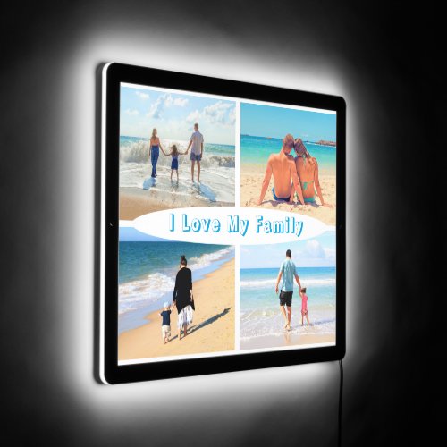 Custom Your Family Photo Collage LED Sign and Text