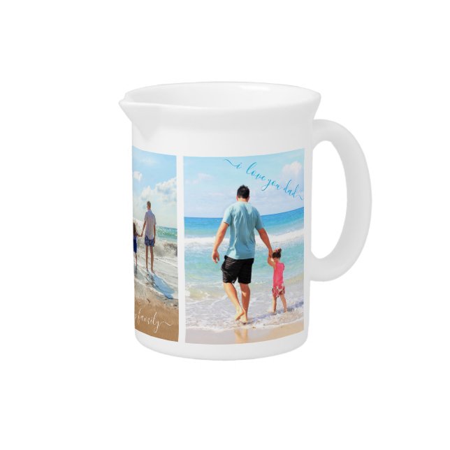 Custom Your Family Photo Collage Pitcher with Text (Right)