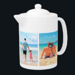 Custom Your Family Photo Collage Teapot with Text<br><div class="desc">vs with Custom Photo Collage Family Love Personalized Text - Mother / Father / Kids / Parents / Couple - Modern Custom Photos Unique Your Own Design - Special Family / Friends or Personal Teapot Gift - Add Your Photos and Text - Name / Favorite Background - Elements and Text...</div>