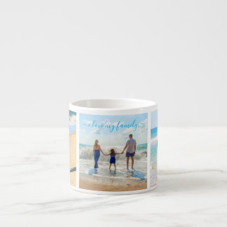Custom Your Family Photo Collage Text Espresso Mug