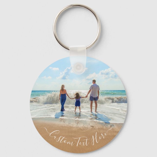 Custom Your Family Photo Keychain Gift with Text (Front)