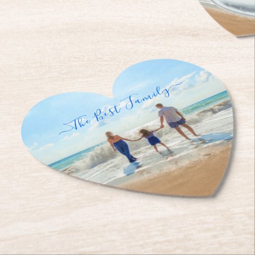 Custom Your Family Photo Paper Coaster with Text