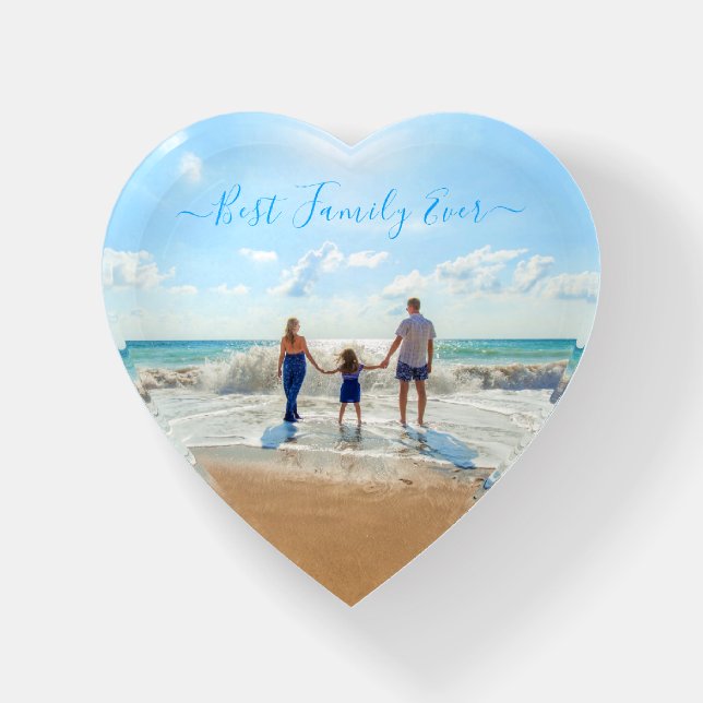 Custom Your Family Photo Paperweight Gift and Text (Front)