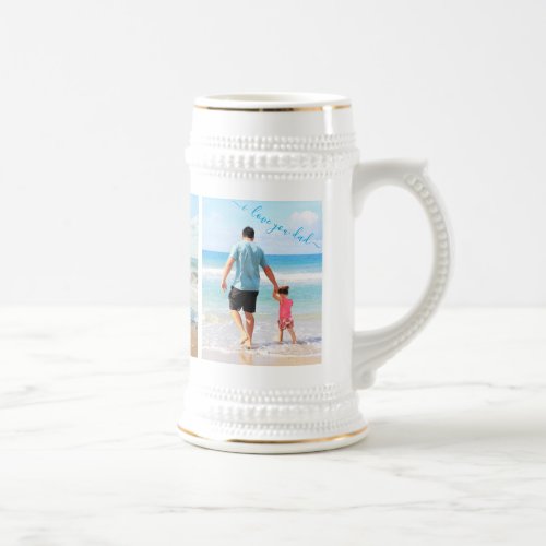 Custom Your Family Photo Text Collage Beer Stein