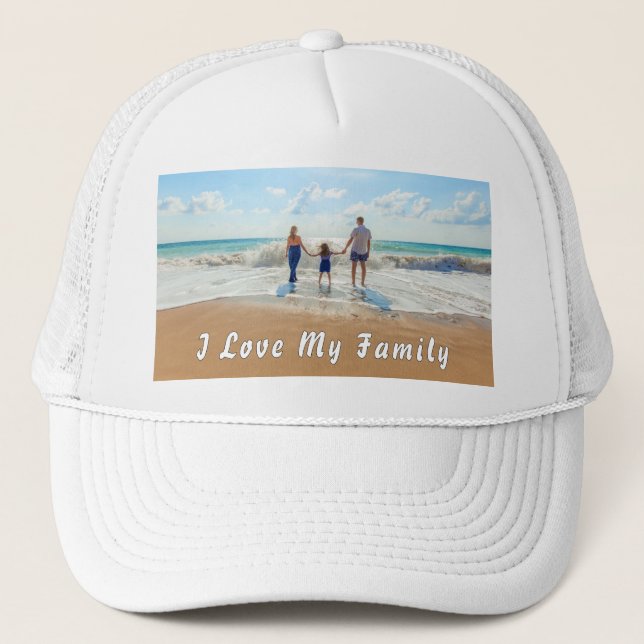Custom Your Family Photo Trucker Hat Template (Front)