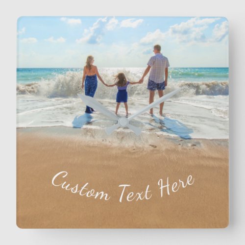 Custom Your Family Photo Wall Clock with Text