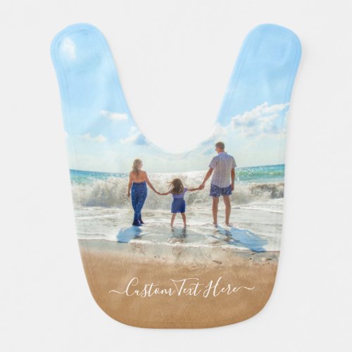 Custom Your Favorite Photo Baby Bib with Text