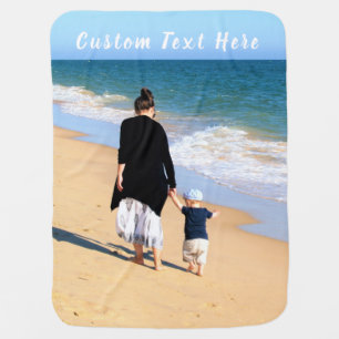 Custom Your Favorite Photo Baby Blanket with Text