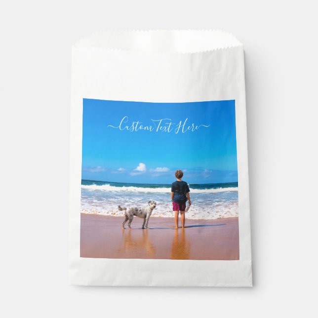 Custom Your Favorite Photo Favor Bag with Text (Front)