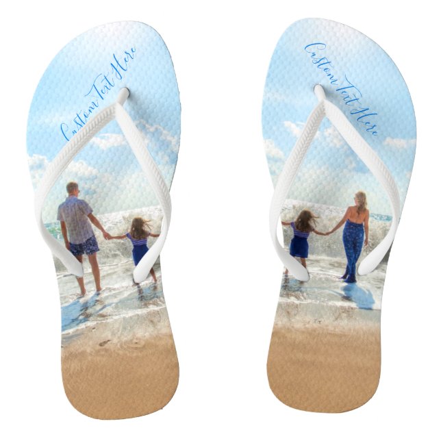 Custom Your Favorite Photo Flip Flops with Text (Footbed)