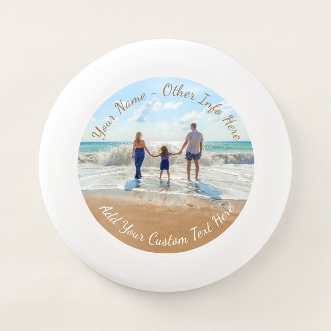 Custom Your Favorite Photo Frisbee with Text Name (Front)