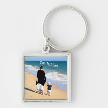 Custom Your Favorite Photo Keychain With Text by Migned at Zazzle