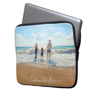 Custom Your Favorite Photo Laptop Sleeve with Text