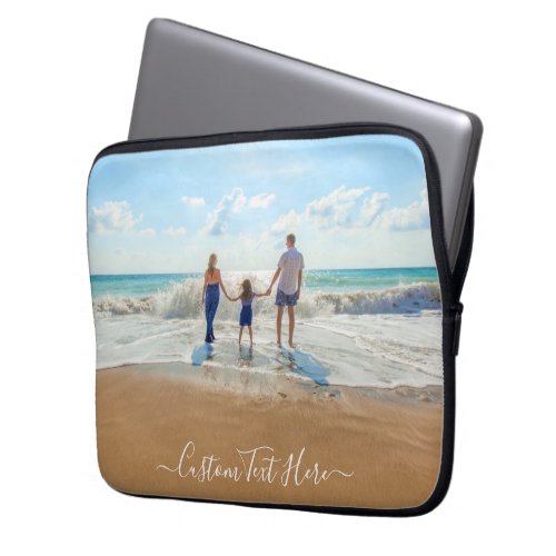 Custom Your Favorite Photo Laptop Sleeve with Text