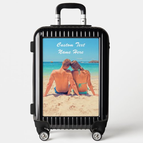 Custom Your Favorite Photo Luggage with Text