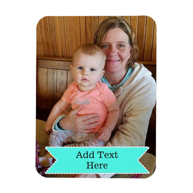 Custom Your Favorite Photo Magnet Add Text (Vertical)