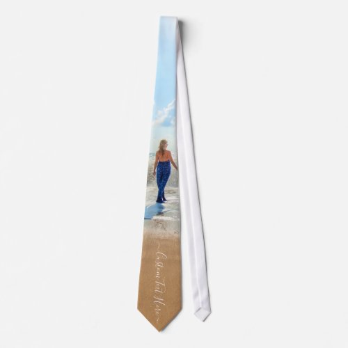 Custom Your Favorite Photo Neck Tie with Text