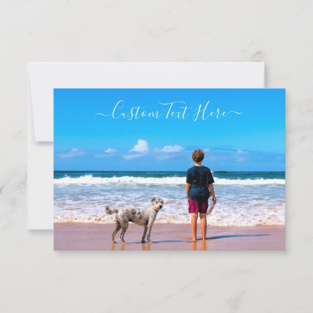 Custom Your Favorite Photo Note Card with Text (Front)