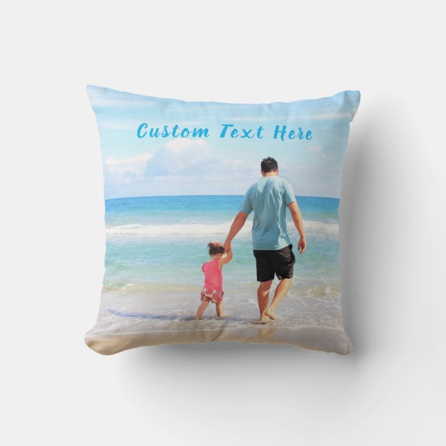 Custom Your Favorite Photo Pillow with Text Name (Front)