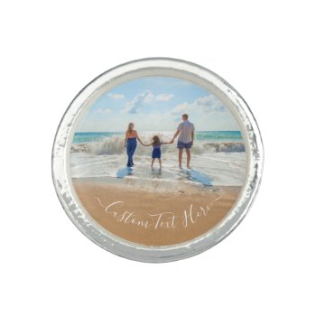 Custom Your Favorite Photo Ring Gift Add Text Name by Migned at Zazzle