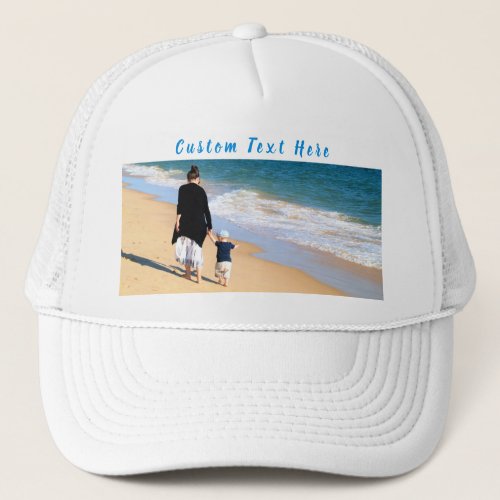 Custom Your Favorite Photo Trucker Hat with Text